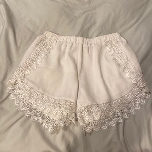 White Lacey shorts